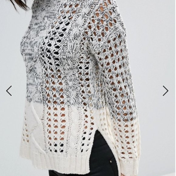 Cable Knit Color Block Sweater - Picture 3 of 9